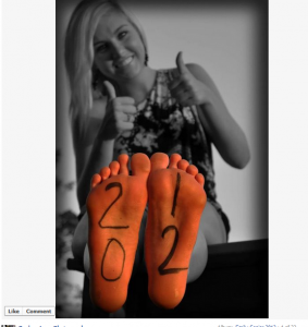 laser orange on feet